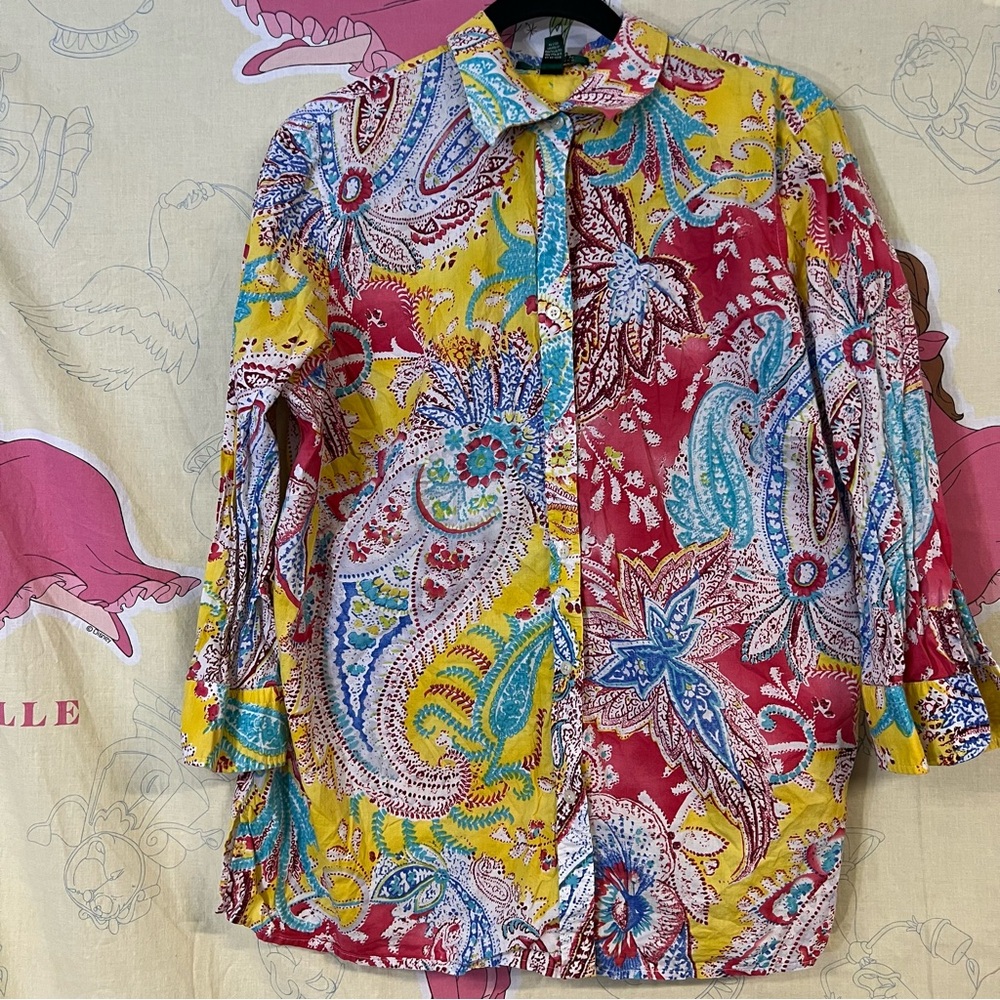 Lauren Ralph Lauren Bright Multicolor Paisley Shirt